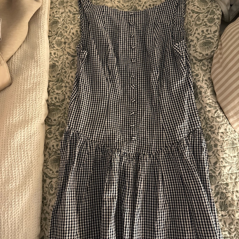 Wild Fable Black and White Checkered Midi Dress